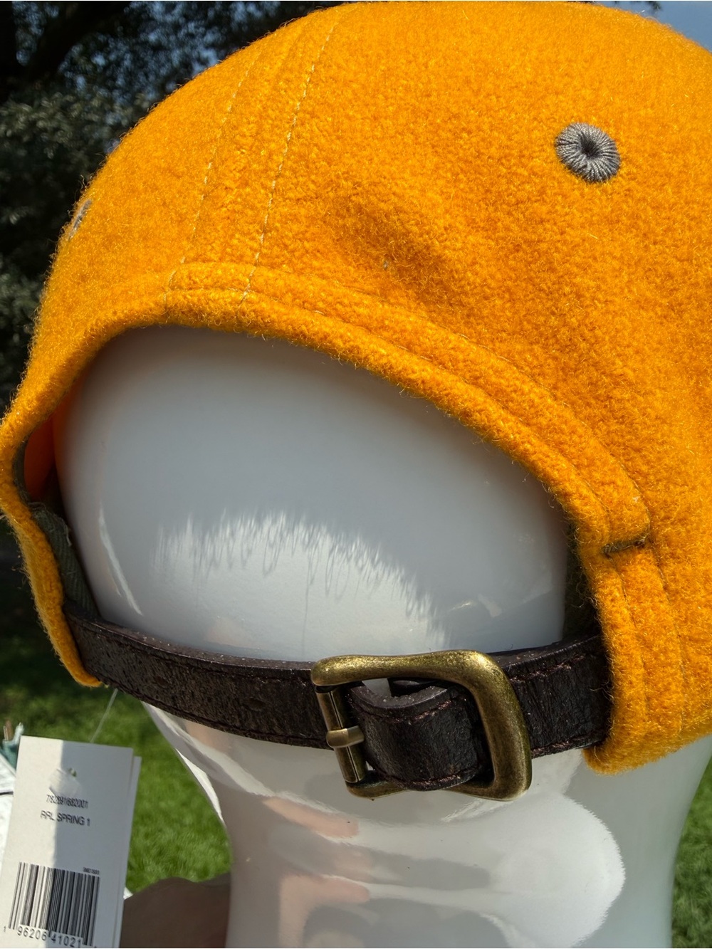 RRL Ralph Lauren Men’s Wool Leather Strap Brotherhood Eagle Cap Hat Gold NWT - Picture 12 of 17